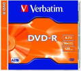 DVD-R Verbatim 4,7 GB 16 x v tenkom obale